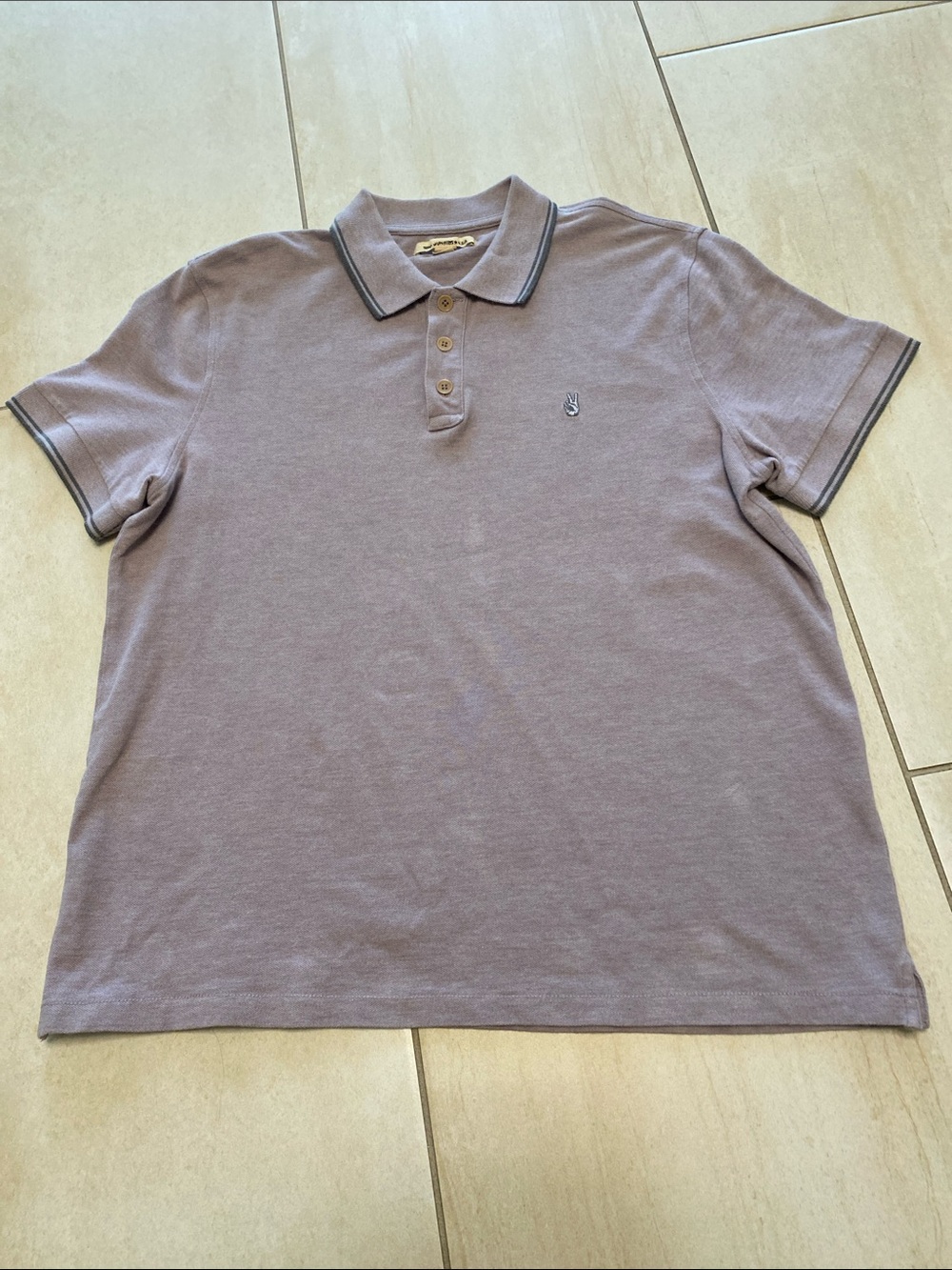 John Varvatos Men's Polo in Mauve with Dark Trim